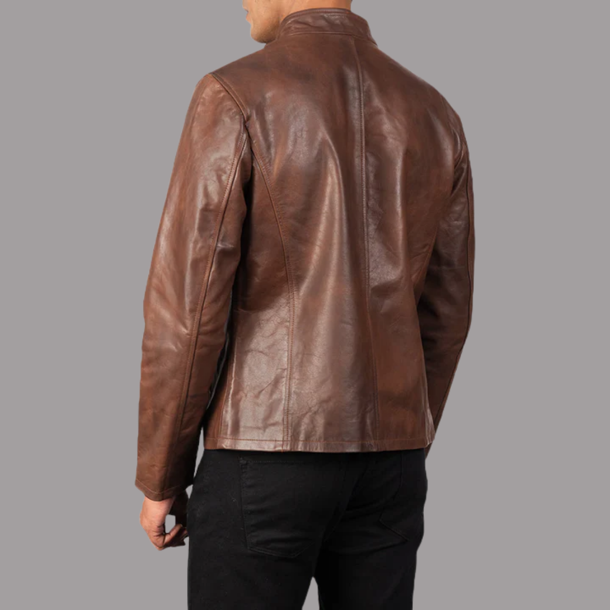 Alex Brown Leather Biker Jacket
