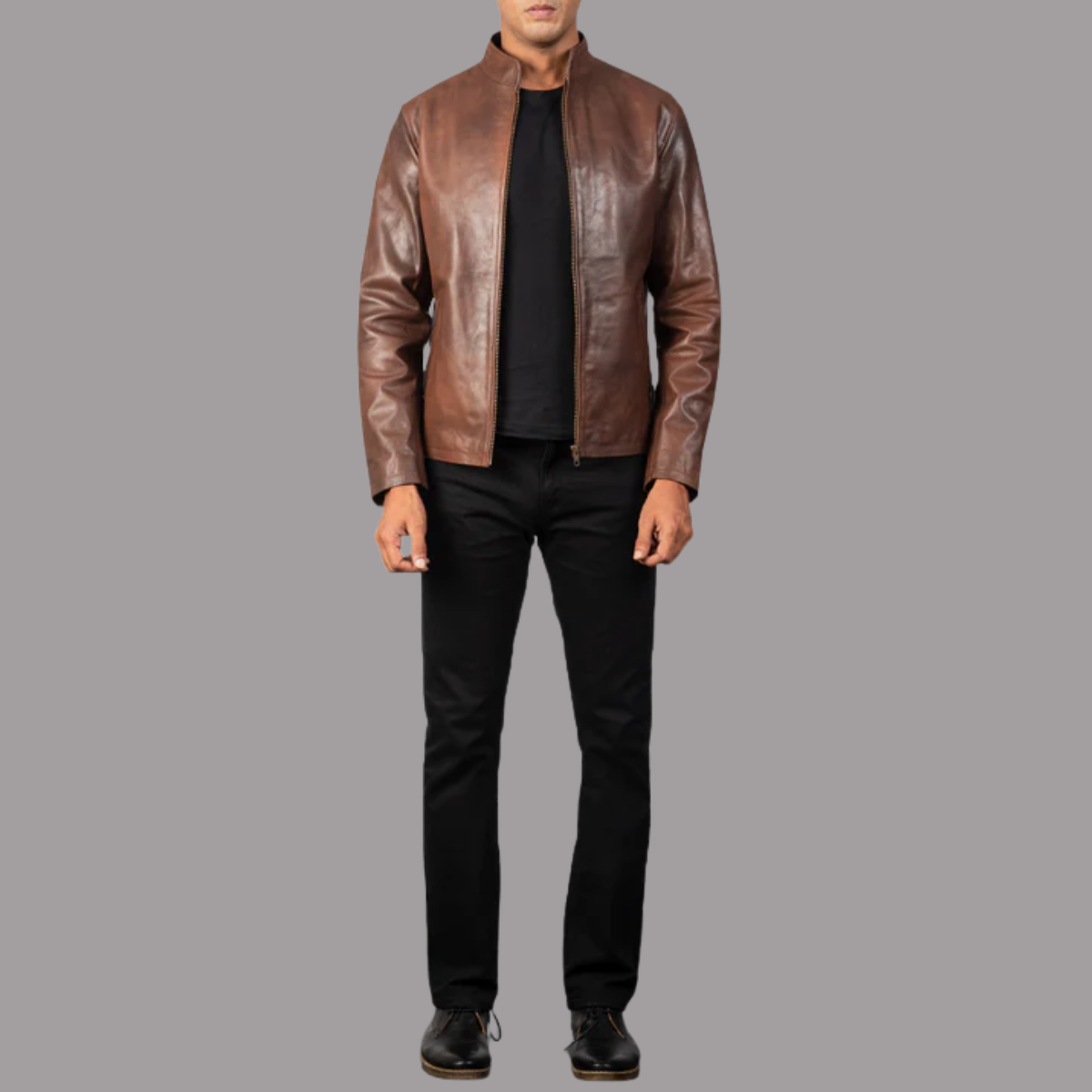 Alex Brown Leather Biker Jacket