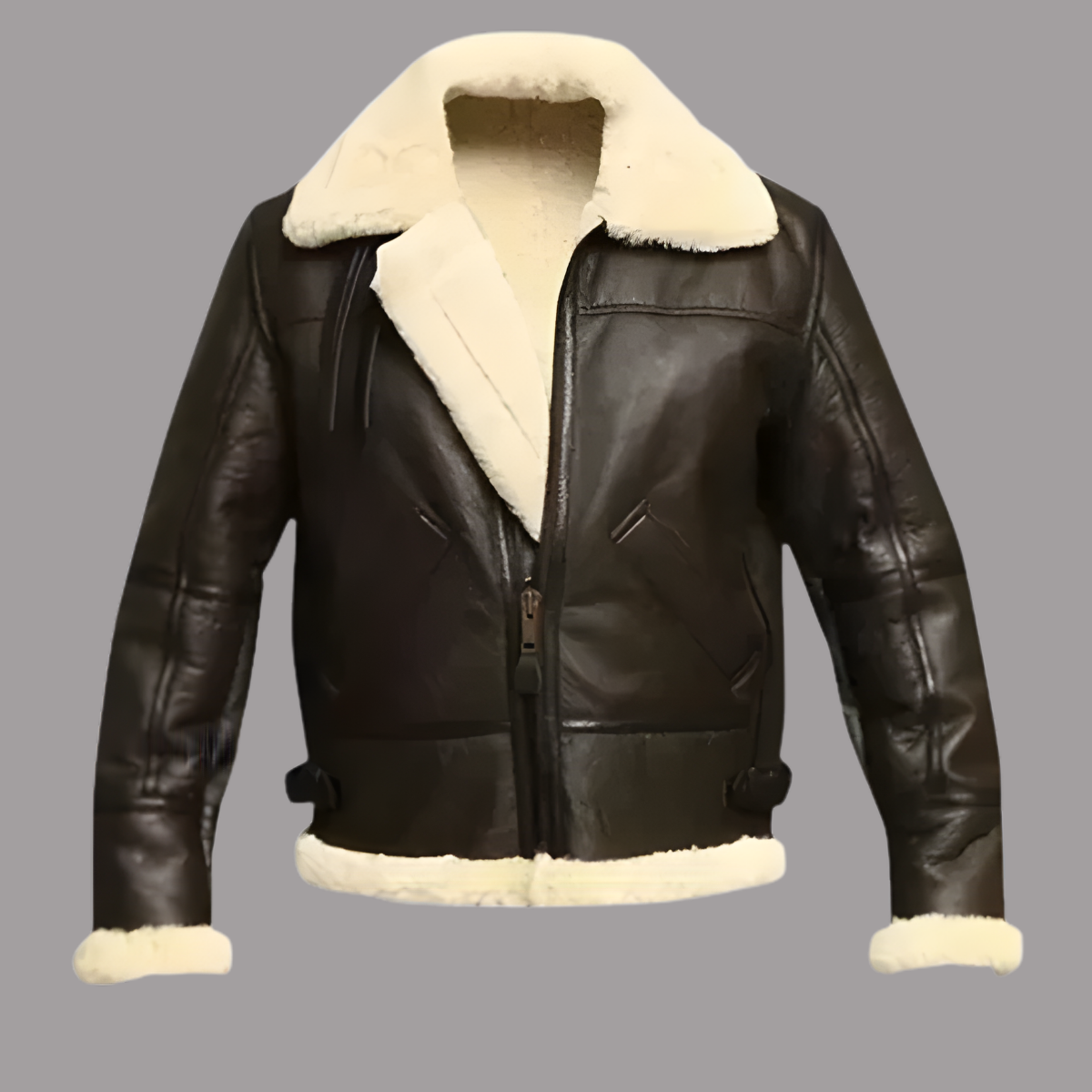 Mens B3 Bomber FUR Aviator Sheepskin Leather Jacket