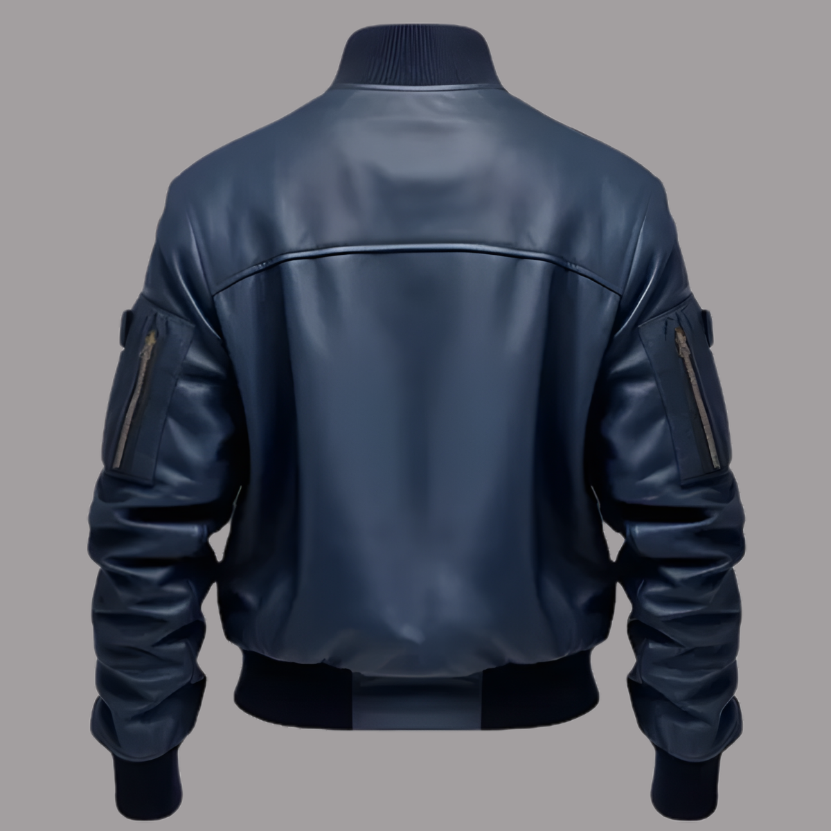 Men’s Blue Flight Bomber Leather Jacket