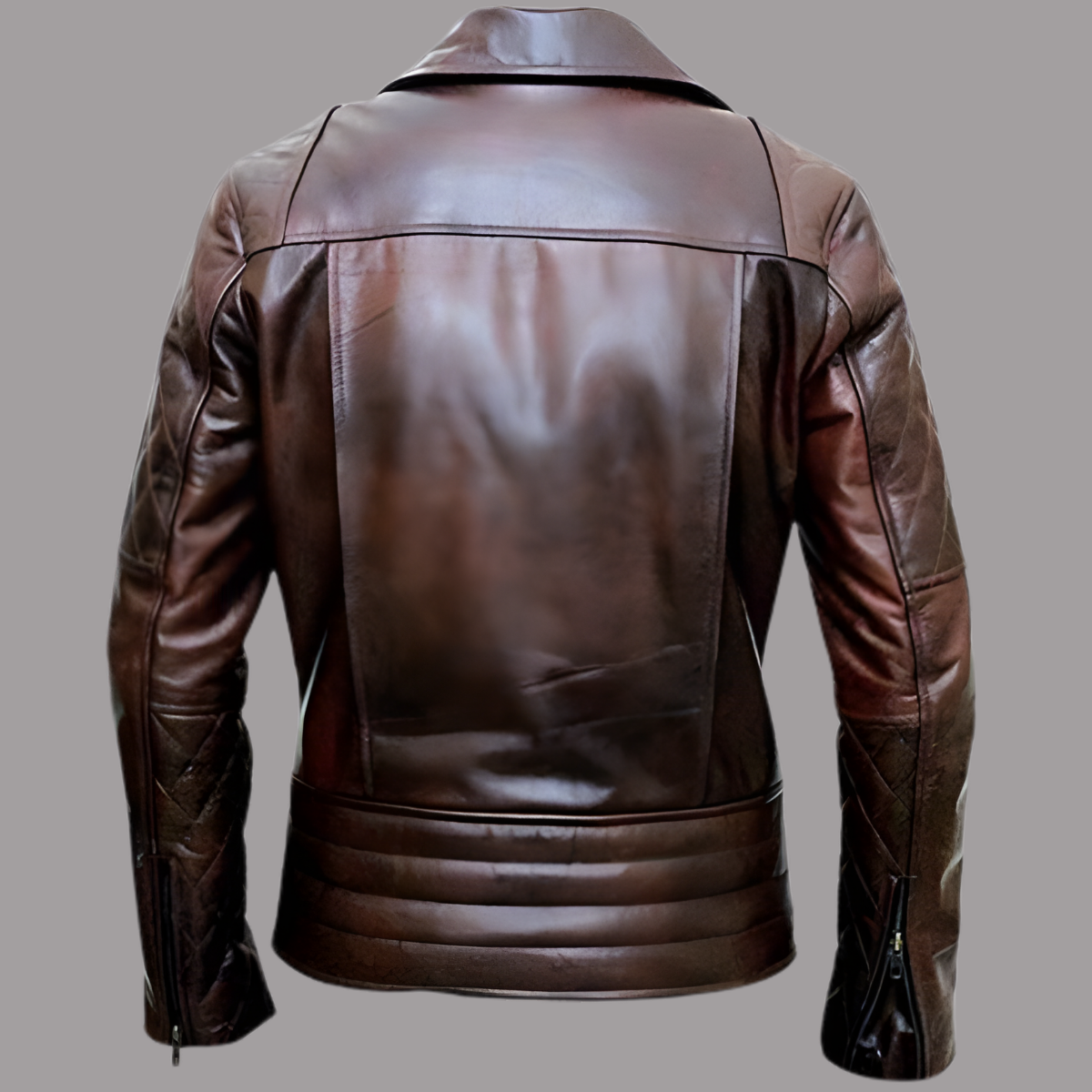 Mens Motorcycle Distressed Brown Jacket