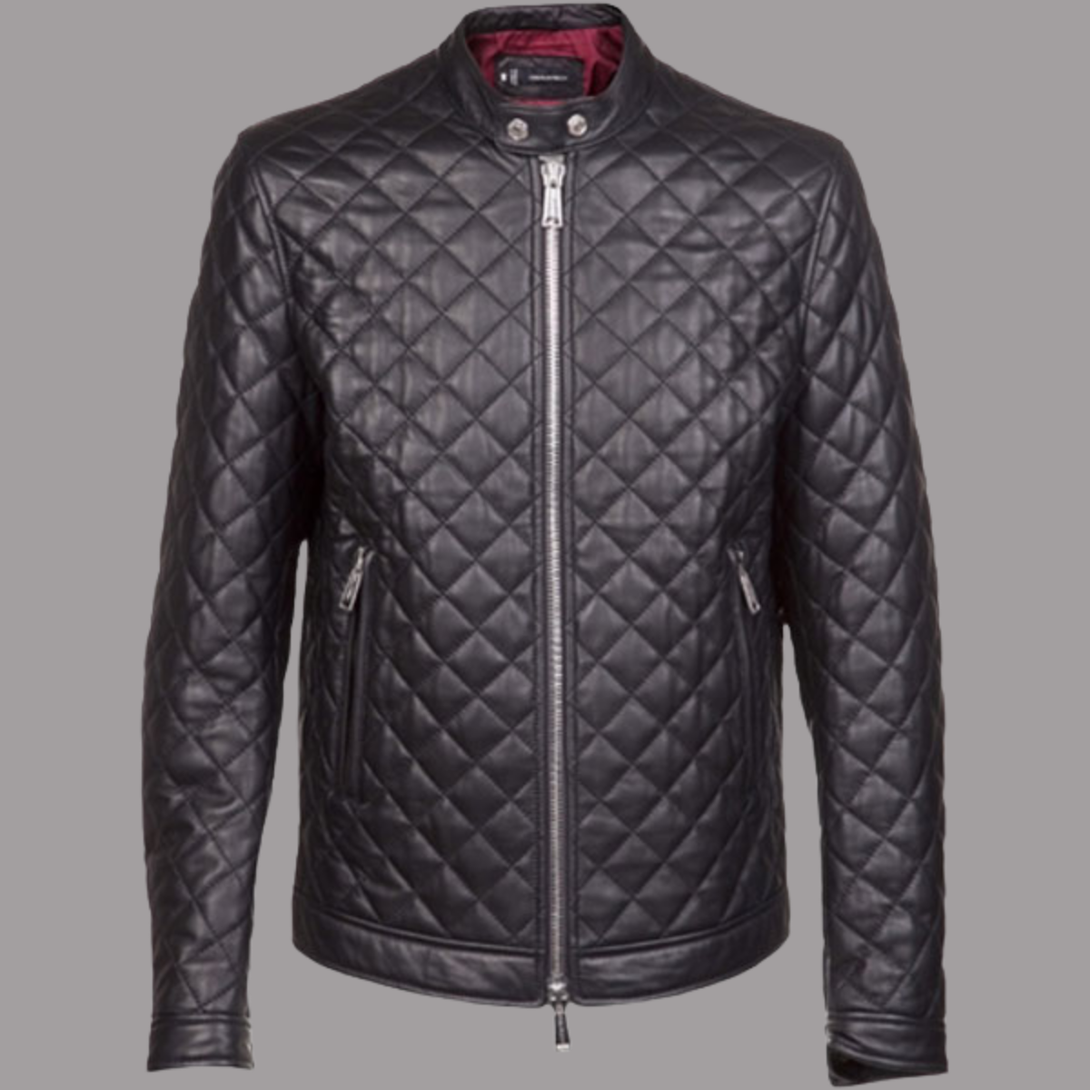 A Quilted Men’s Bomber Leather Jacket