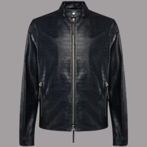 Black Leather Motorcycle Jacket for Men