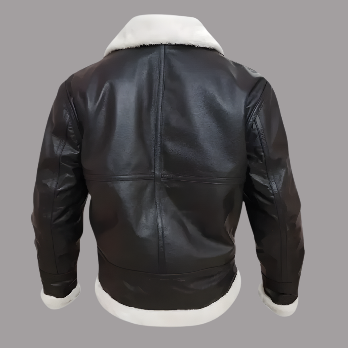 Leather Jacket With White Fur